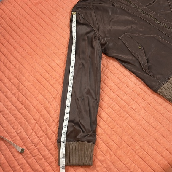 Joe’s Jeans Vintage Y2K Satin Aviation Bomber Brown Jacket size Large - Picture 13 of 16